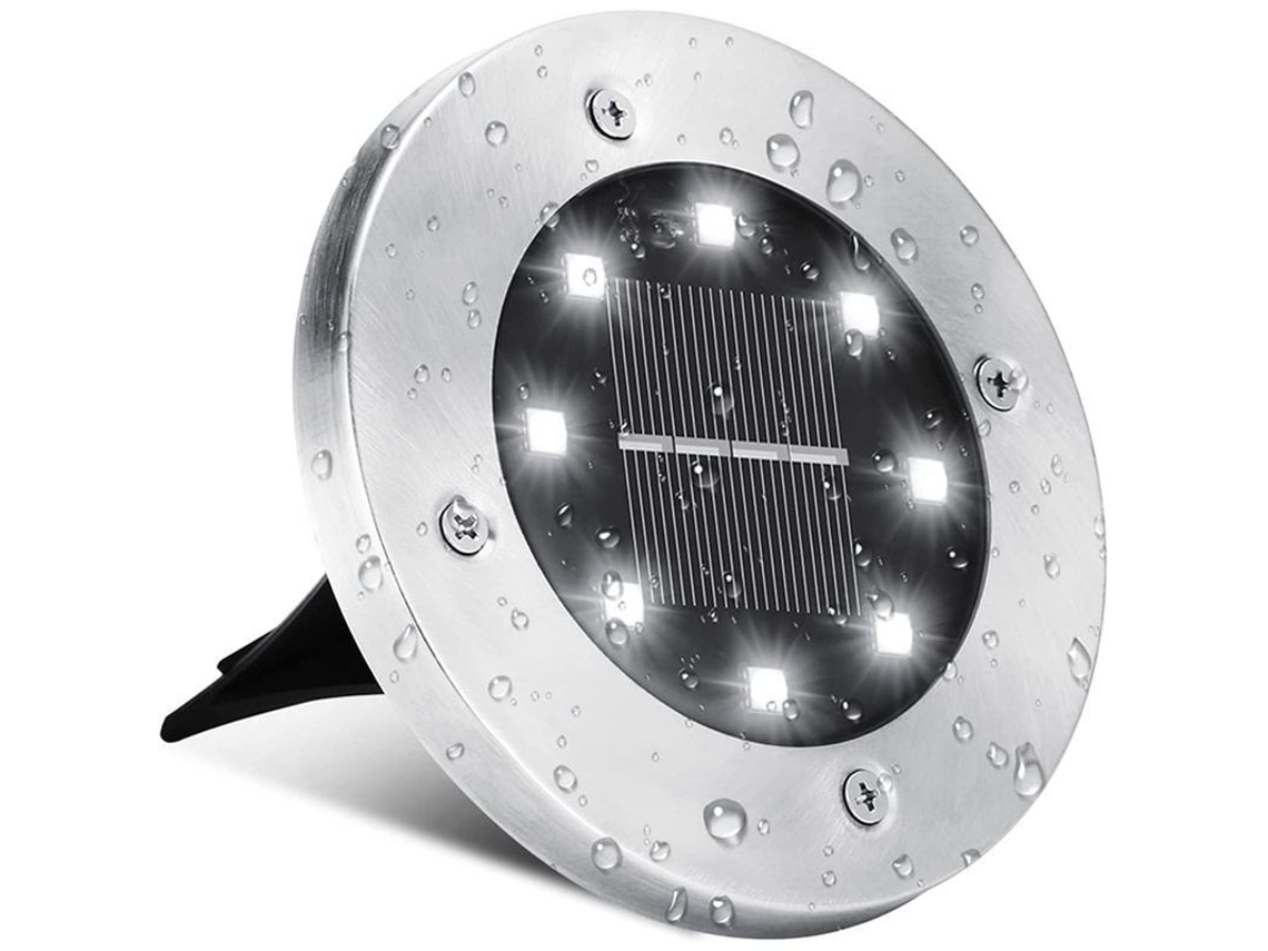 Lámpara Solar Para Exteriores, 8 Led, Ip65, Resistente Al Agua, Para Jardín, Caminos Y Escaleras, Luz Blanca Fría, 8 Unidades.