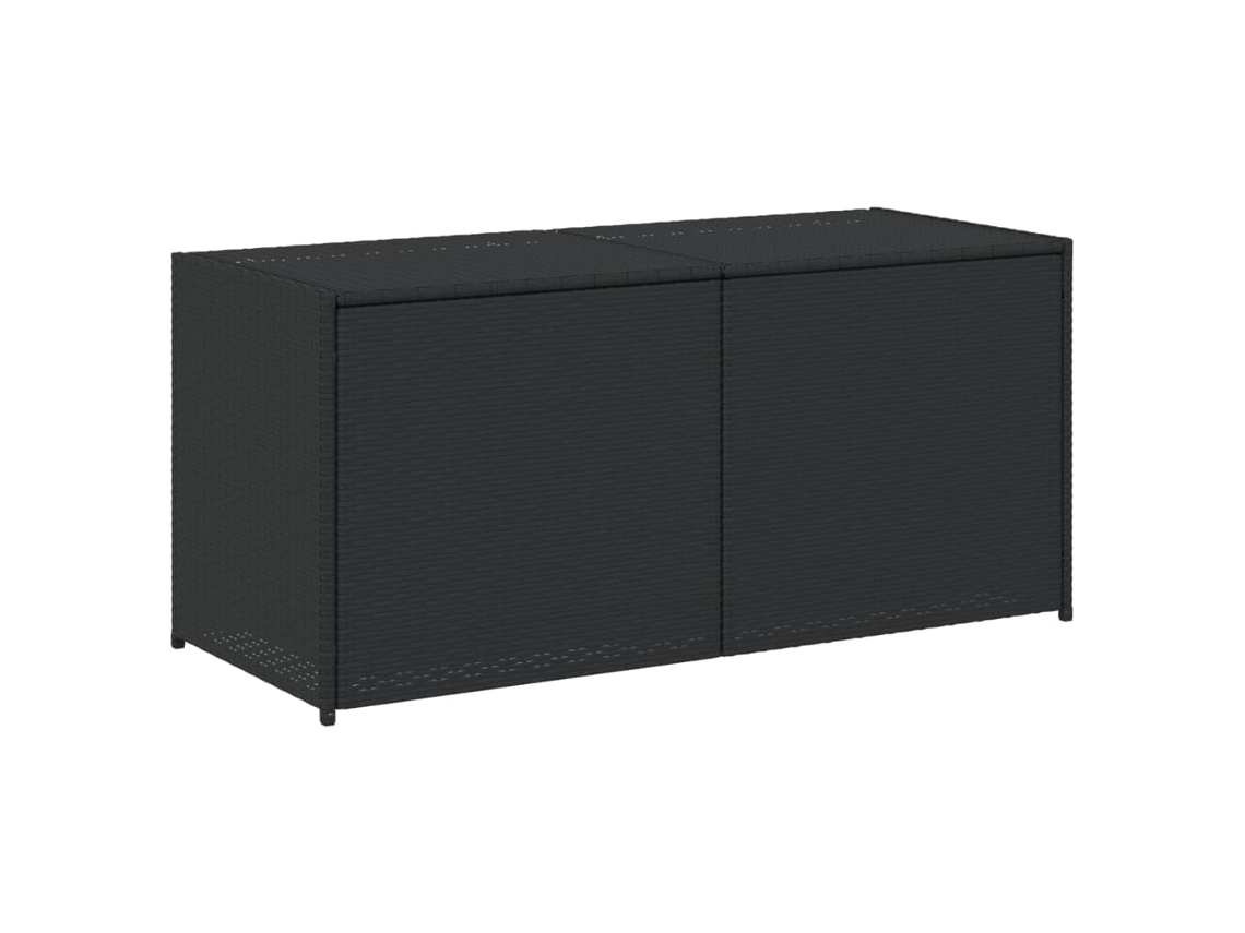 Caja de almacenaje de jardín ratán sintético negro VIDAXL (120 x 50 x 56 cm)