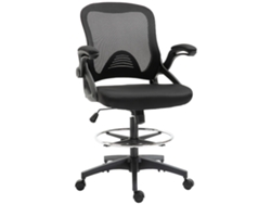 VPMKP - Silla ergonómica Vinsetto con reposapiés, respaldo de malla, altura ajustable, reposabrazos, asiento acolchado, giro 360°, negra