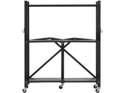 Estante de almacenamiento plegable de 3 niveles con ruedas Succebuy, 76 x 33 x 91 cm, estante de metal