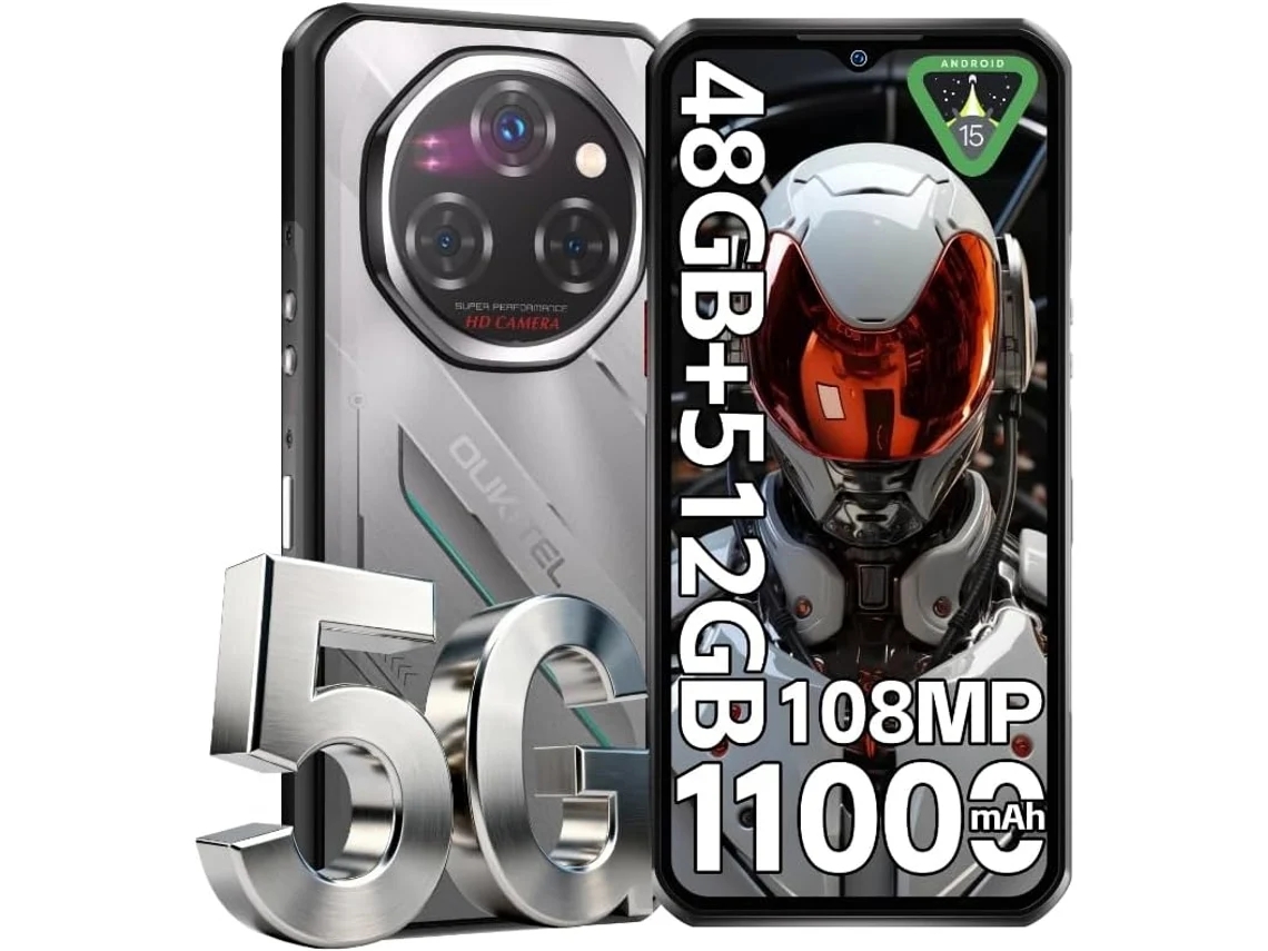 Oukitel Wp62 5g 11000mah 48gb Ram 512gb Rom 6.6" 120hz 108mp Cámara Android 15 Carga Rápida 33w