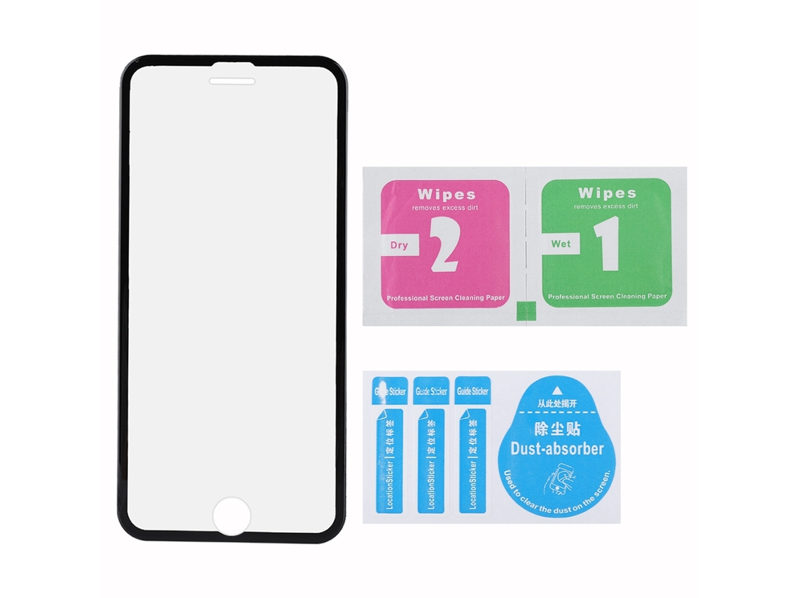 Protector De Pantalla De Vidrio Templado (borde Suave 3d, Cobertura Total) Para Teléfonos Móviles, Hd Negro, Compatible Con Iphone 6/7/8
