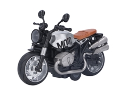 Juguete De Moto Retro De Tracción Con Luces, Modelo De Moto De Aleación, 1:12, Plata Y Negro, Para Niños