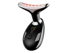 Masajeador facial Chennnls Es 1081, dispositivo antiarrugas para el cuidado de la piel del cuello y el rostro, mejora y reafirma. Negro.