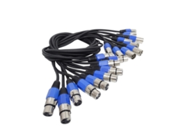 Cable DMX, conector XLR de 3 pines, construcción de cobre resistente, metal azul, 3 m OEM