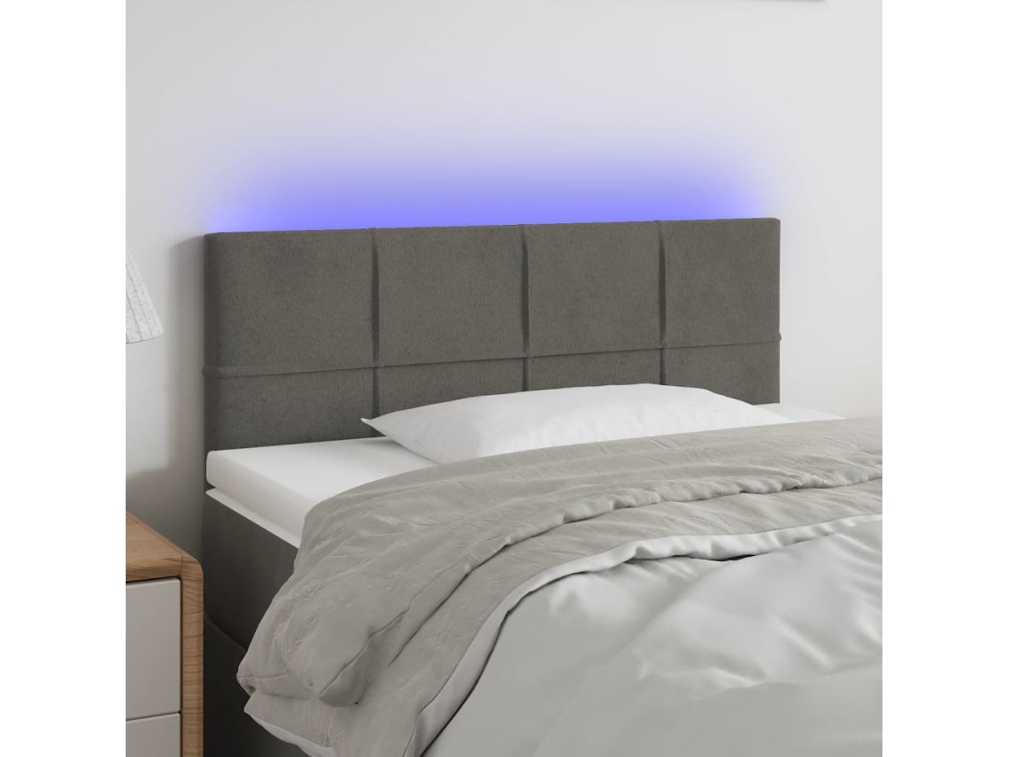 Cabecero Con Led De Terciopelo Gris Oscuro 90x5x78/88 Cm