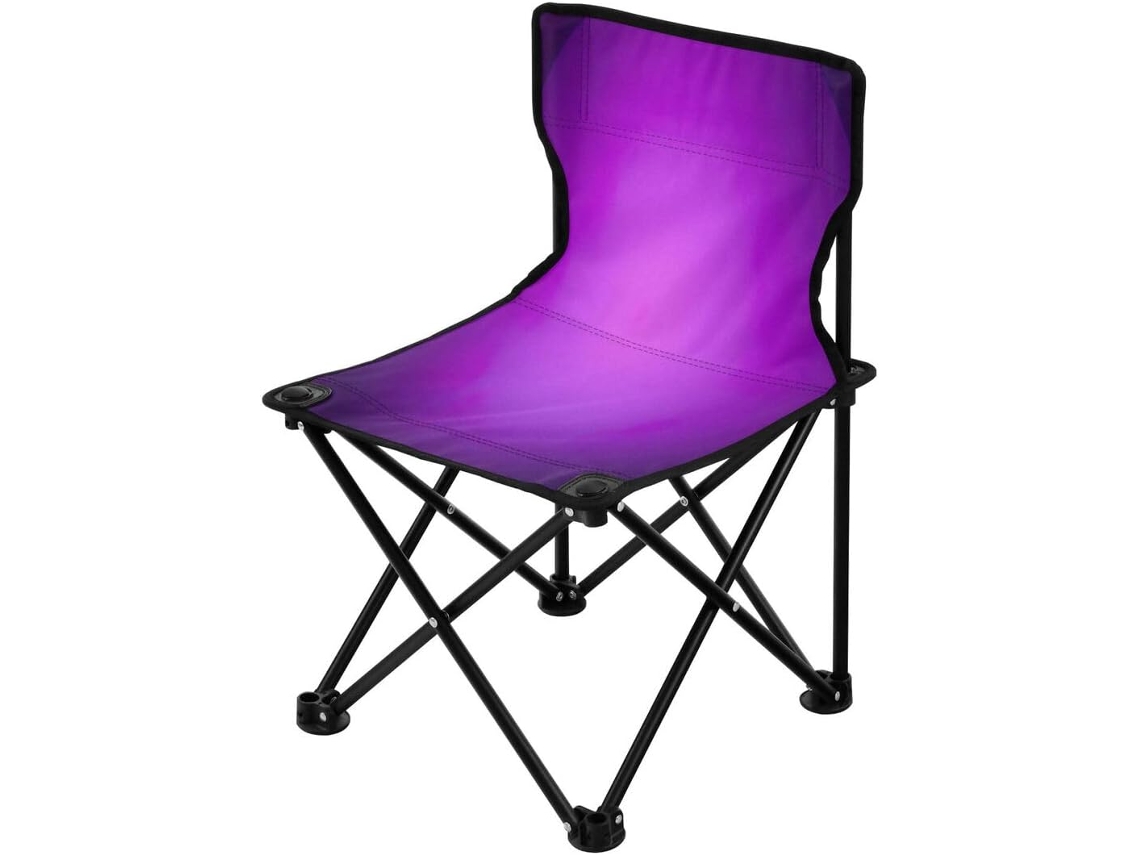 Silla Plegable De Camping Morada Resistente Duradera Portátil Fácil Instalar