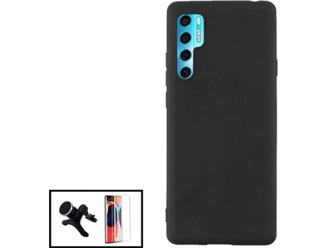 Carcasa + Protector + Soporte TCL 20 Pro 5G PHONECARE Silicona Líquida Negro 74592