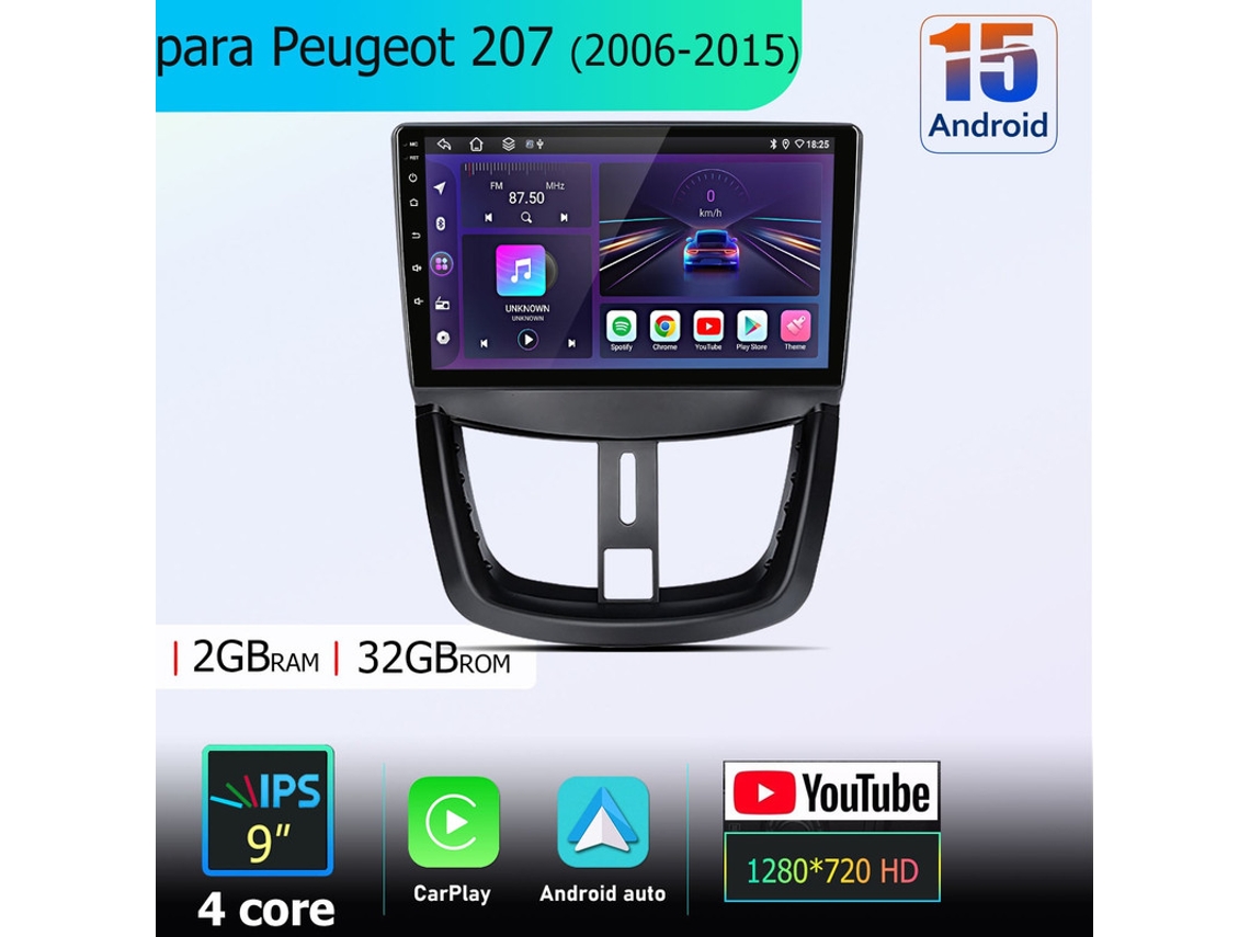 Gps Rádio Android Automóvel Para Peugeot 207 2006 2015 9 Android Auto Sem Fios Conectividade Total 32gb