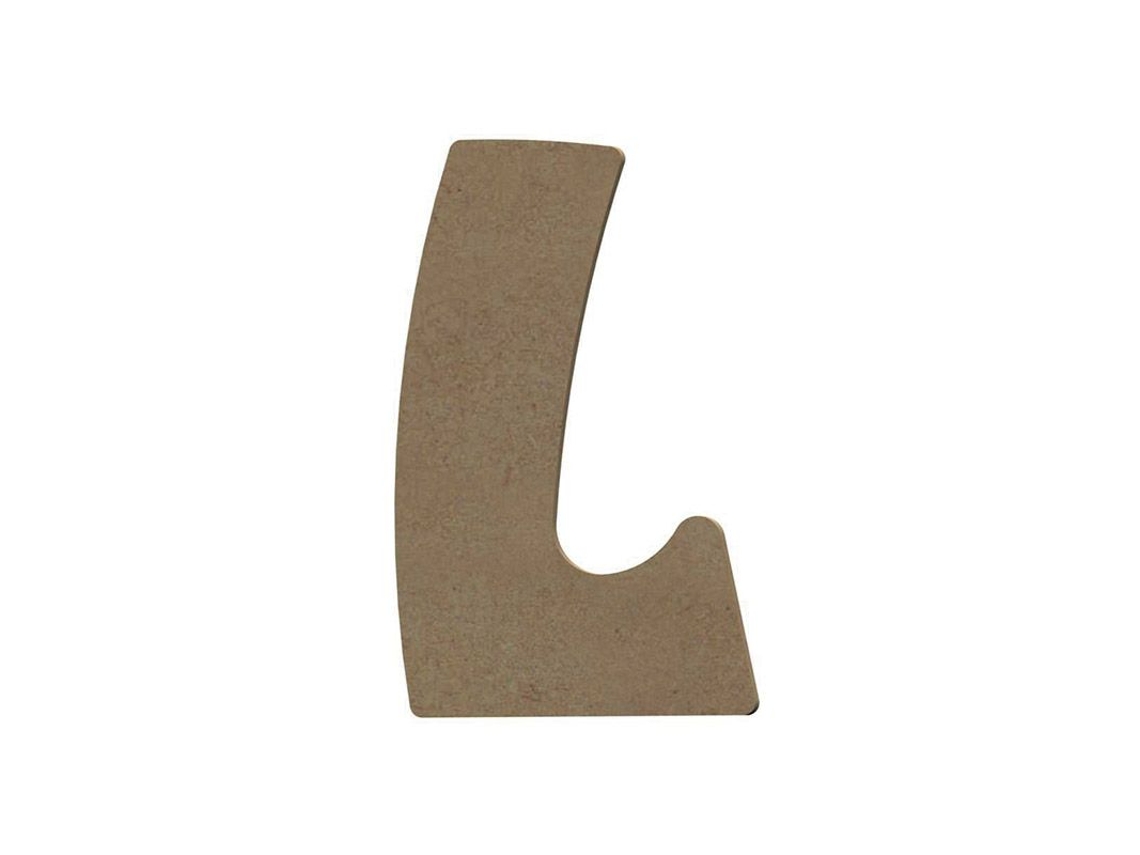 Letra L mayúscula de madera MDF para decorar - 8 cm