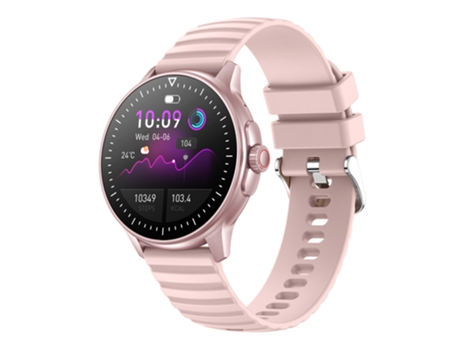 EKO 5.1 Reloj conectado con micrófono y pulsera de silicona a rayas Rosa