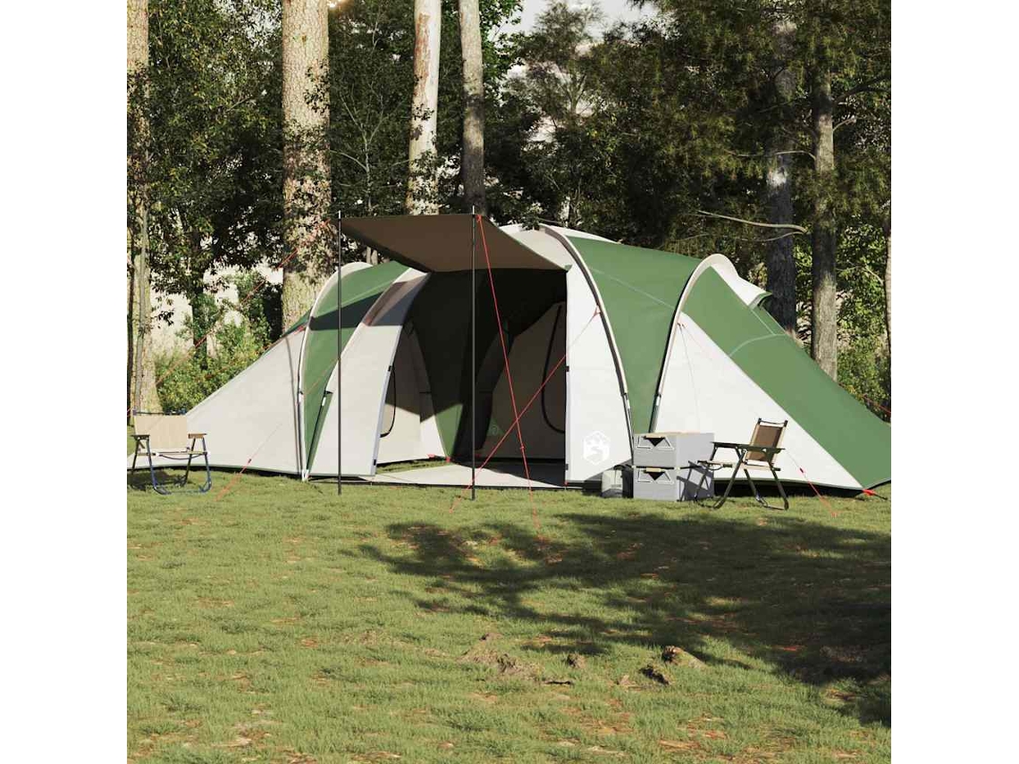 Tienda de campaña tipo domo familiar para 6 personas, impermeable, verde.