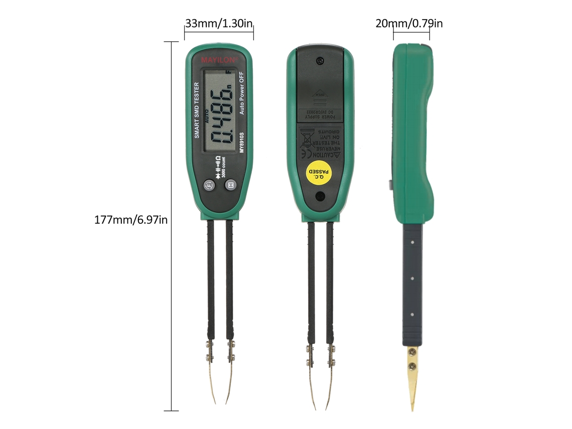 Probador Smd Inteligente My8910, Pinza Amperimétrica Multifuncional Para Resistencia, Capacitancia Y Diodos De 30 Mω Y 30 Mf.