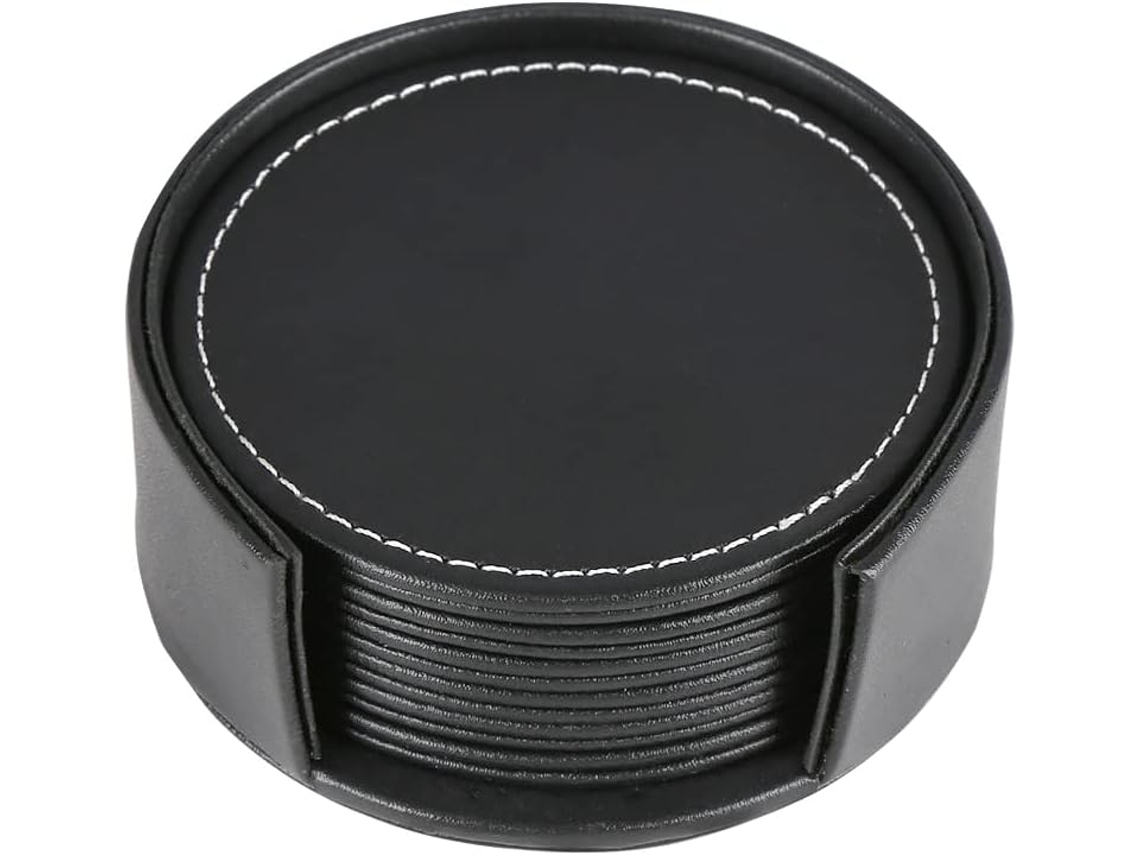 Tampa De Copo De Couro Preto - 4 Polegadas - 6.
