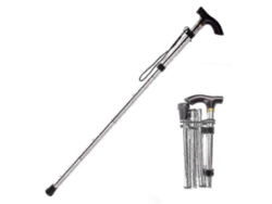 Bastón plegable ajustable, base deportiva, senderismo, trekking, bastones de aleación de aluminio, bastón plegable, 1 unidad