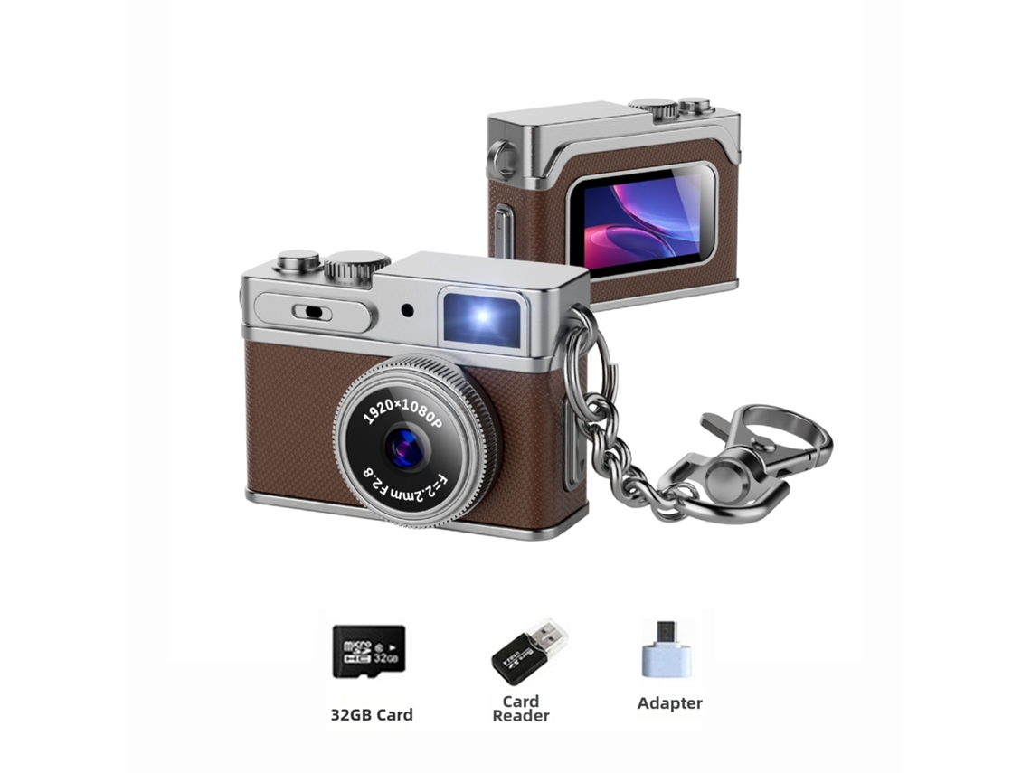 Minicámara Digital Czhhmart 1080p Full Hd, Equipada Con Tarjeta De Memoria De 32 Gb (marrón)