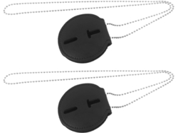 Juego De 2 Portatarjetas Circulares De Cuero Con Clip Metálico Y Cadena De Bolas.