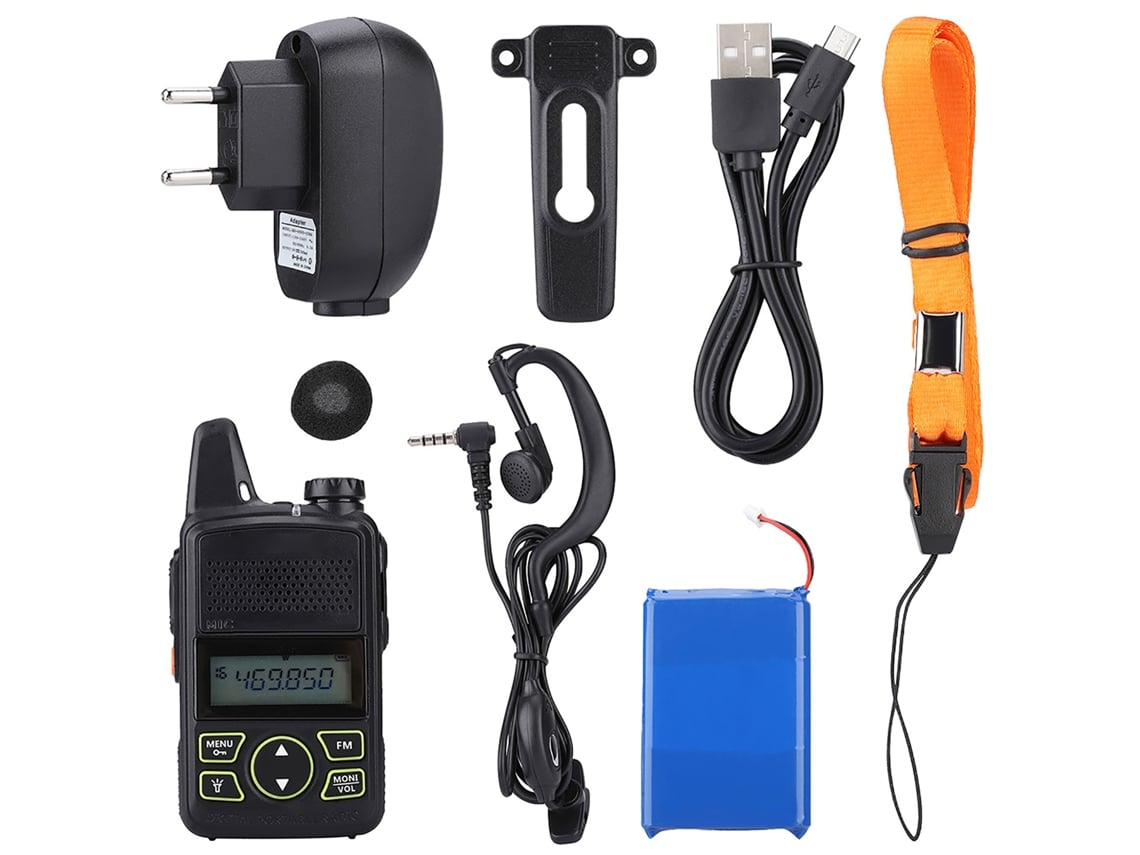 Mini Radio Walkie-talkie Uhf De 400-470 Mhz Para Niños Con Batería De 1500 Mah Y Linterna Led.