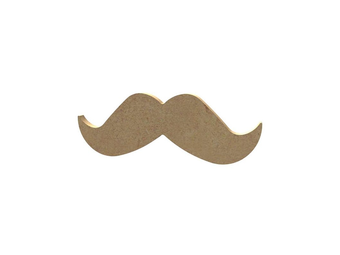Bigote de madera MDF para decorar - 13 x 5 cm