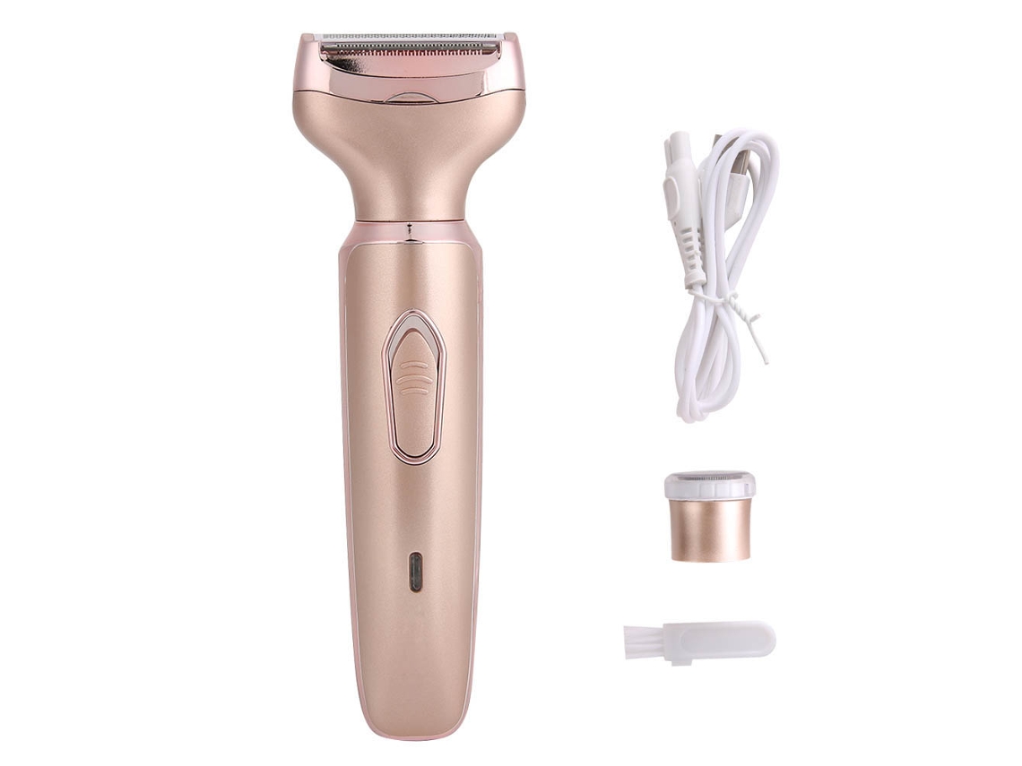 Afeitadora Eléctrica Usb 2 En 1 Para Mujer, Depiladora Multifuncional Para Partes Privadas Y Cuerpo (oro Rosa)