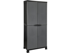 Armario de Exterior GH91 GARDEN HOUSE GARAGE 91 3 Baldas (Gris y Negro - Resina - 39x68x171 cm)