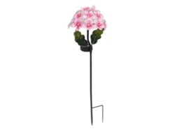 Bj-lâmpadas Solares Para Jardim Led Exteriores Decorativas Hortênsia Rosa Impermeáveis