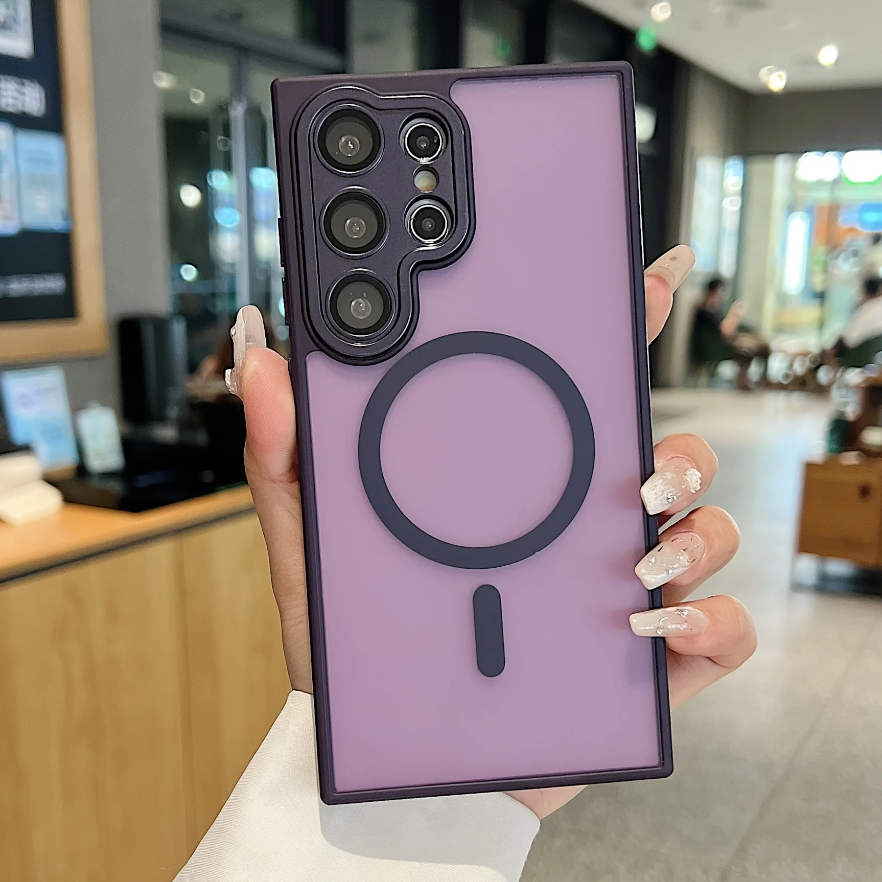 (galaxy S25 Ultra Purple) Funda Antigolpes Para Teléfono Samsung Con Cubierta Trasera Magnética Magsafe
