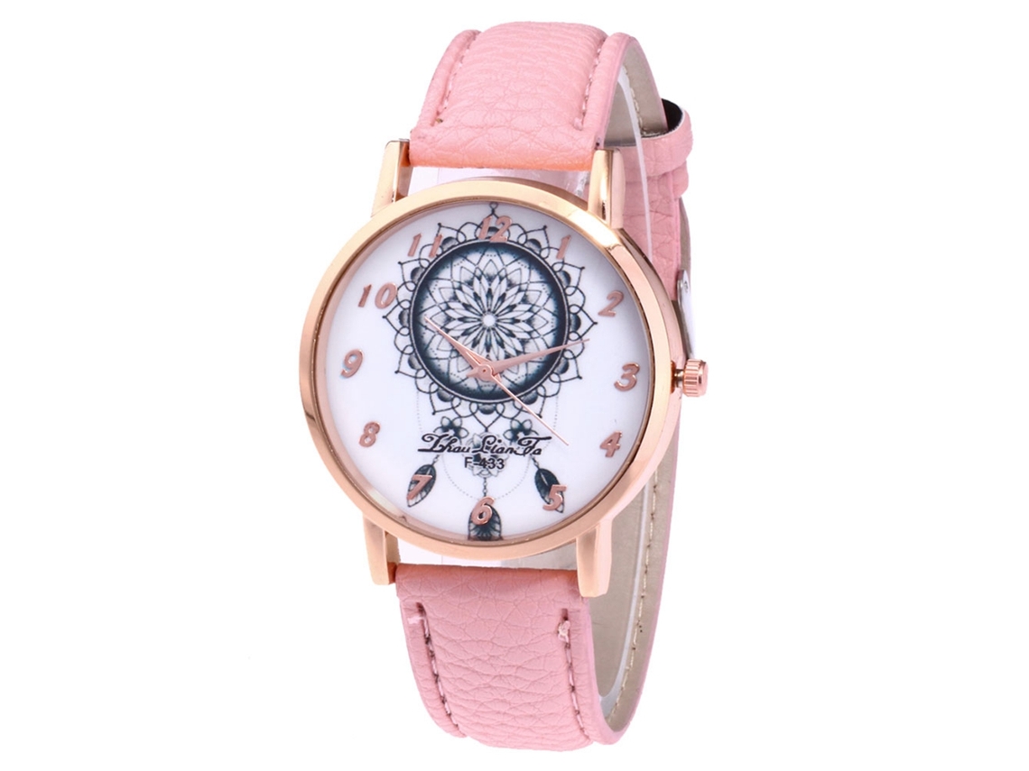 Reloj De Cuarzo Con Correa De Cuero, Estilo Sencillo Y Moderno Para Jóvenes (rosa)