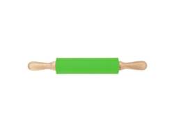 Rodillo De Silicona Antiadherente Con Mango De Madera Maciza Extendido, Herramienta De Repostería Verde