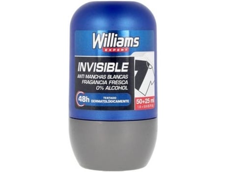 Desodorante WILLIAMS Invisible Williams Roll-On (75 ml)