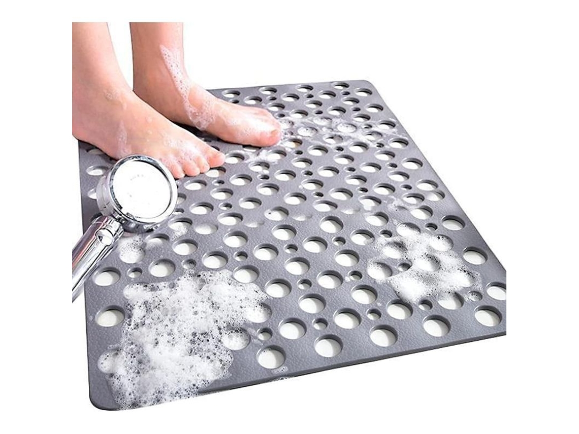 2026-tapete De Ducha Cuadrado Antideslizante Antimoho, 53x53 Cm De Caucho, Gris