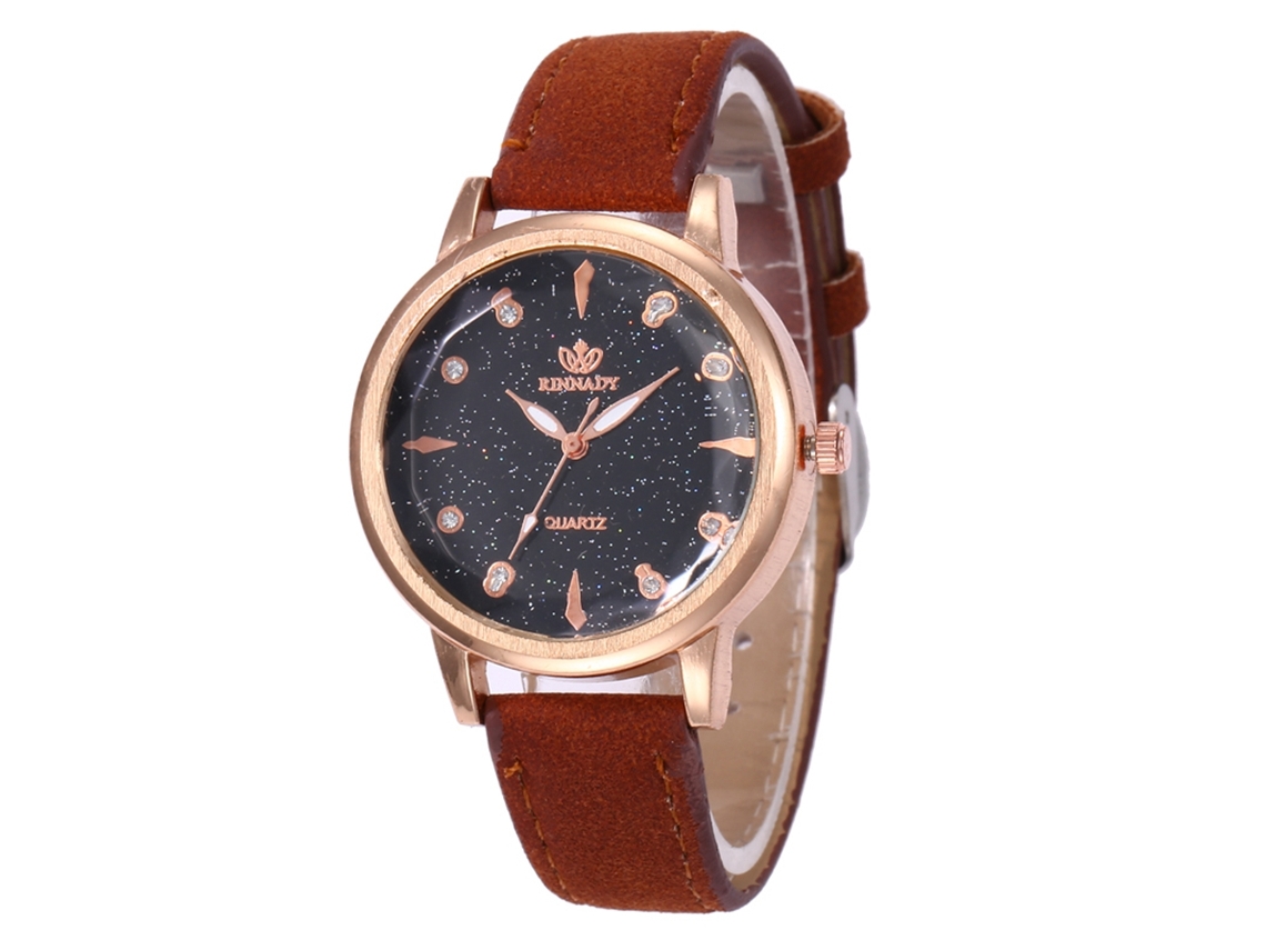 Reloj De Moda Para Mujer Cuero Quartzo Casual Marrón L10
