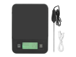 Balanza Electrónica De Cocina Con Sonda De Temperatura, Precisión De 0,1 G, Capacidad De 3 Kg, Antideslizante.