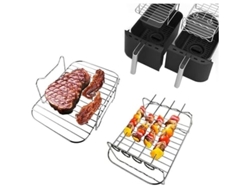 Juego de 2 rejillas para freidora de aire, rejilla versátil para cocinar con 4 brochetas, accesorios compatibles con Ninja Panoona
