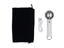 Ventilador Portátil Con Función De Bolsa De Hielo, 3 Velocidades, Usb, Blanco