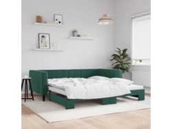 Sofá Cama Nido Terciopelo Verde Oscuro 100x200 Cm
