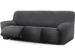 Funda de Sofá Relax Extensible 3 Plazas x 3 EYSA Premium Jaz Tejido Multielástico (200-260 cm - Poliéster y Algodón - Gris Oscuro)