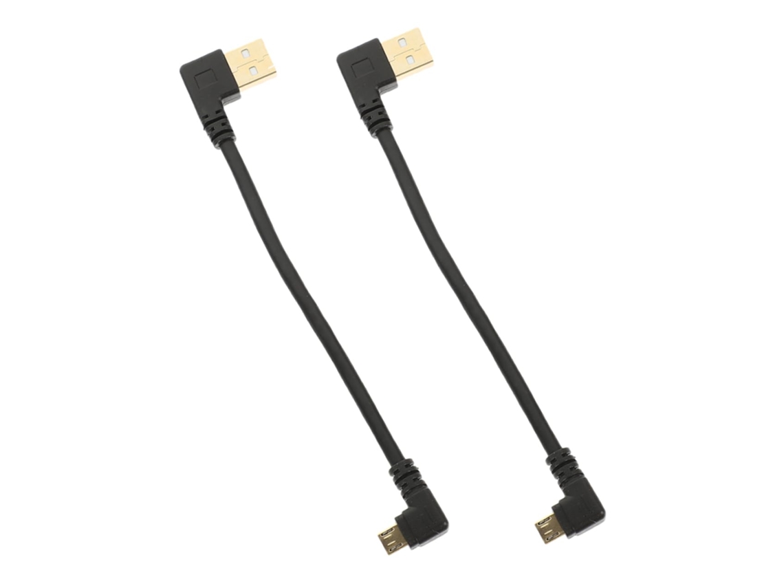 Cable micro USB de 2 piezas, cable portátil de carga rápida en ángulo recto para múltiples dispositivos. Gokoco