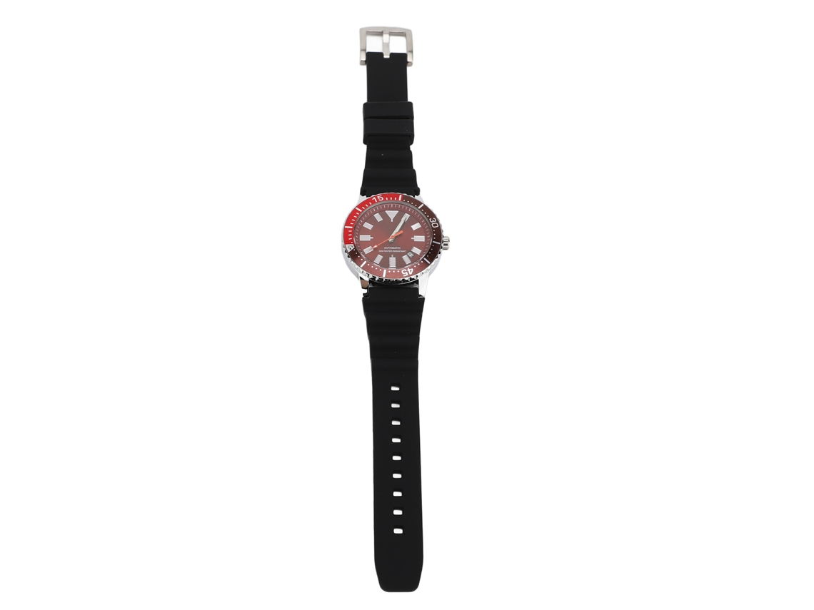 Pulsera Ajustable De Silicona Marrón Con Bisel De Policarbonato Transparente Para Reloj 4