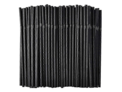 500 pajitas plegables de plástico negras, 6 mm x 21 cm, Rosewell