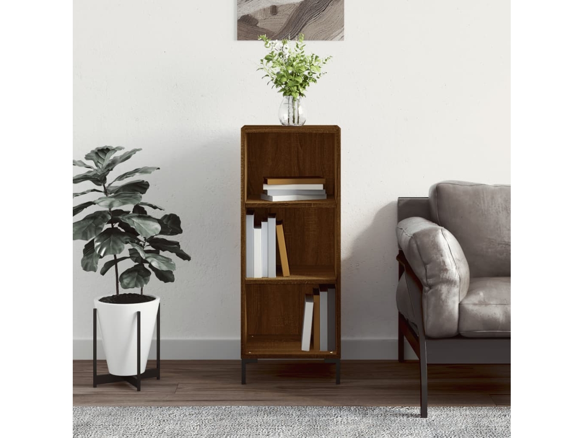 Aparador De Madera De Ingeniería Marrón Roble 34,5x32,5x90 Cm