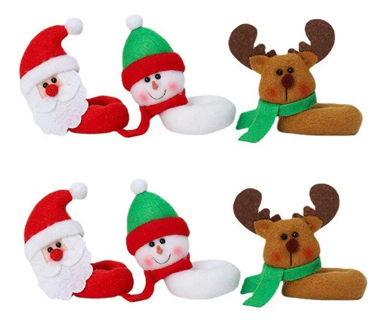 Nueva decoración navideña para copas de vino abrazando a Papá Noelvayotoy