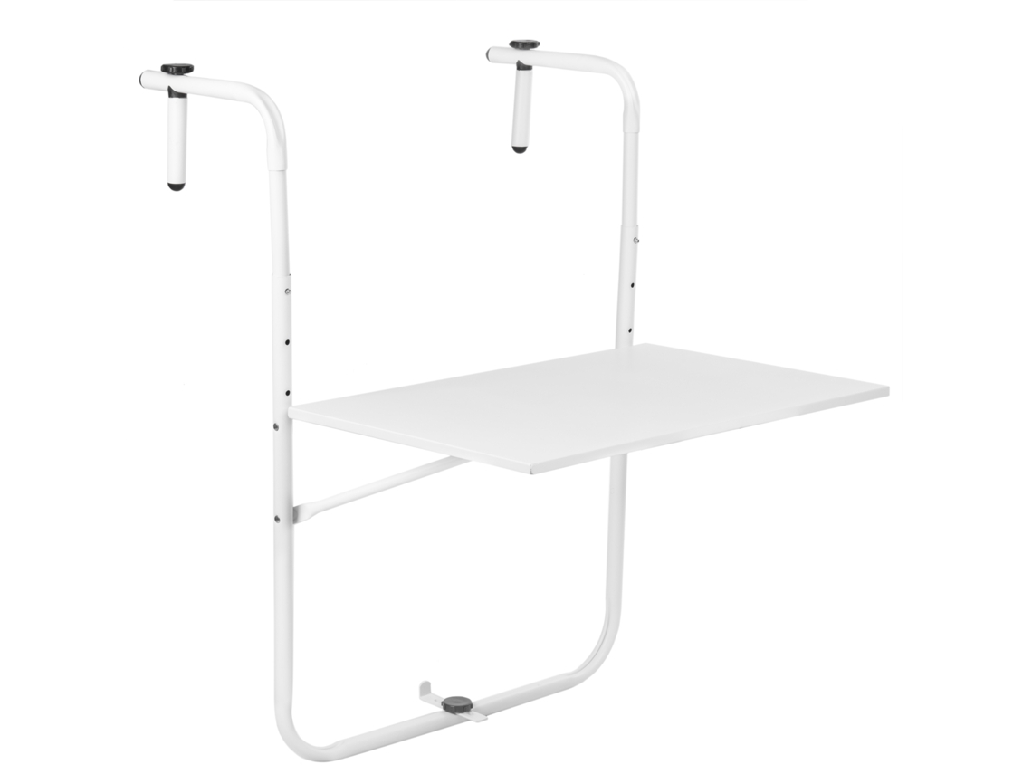 Mesa Metálica Plegable Para Balcón 60X40Cm Blanco PRIMEMATIK.COM