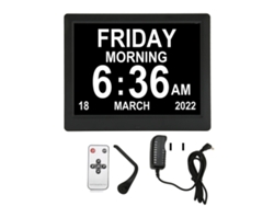 Reloj De Calendario Digital Diurno Con Recordatorios De Medicamentos, Pantalla Grande Con Atenuación Automática