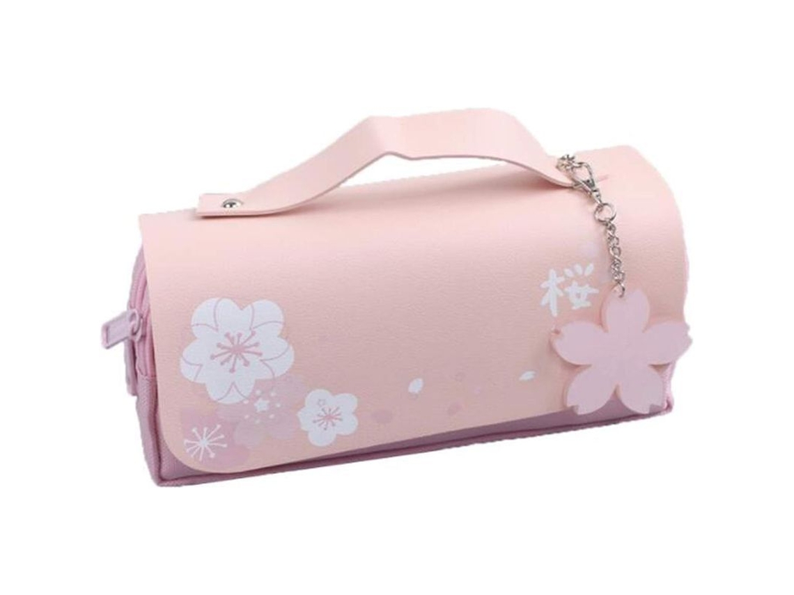 2026-estuche De Lápices Sakura, Estuche Simple Y Bonito Con Cremalleras Dobles Para Estudiantes, Rosa