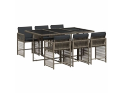 Maison Exclusive - Set Comedor Jardín 7 Pzas Y Cojines Ratán Sintético Gris