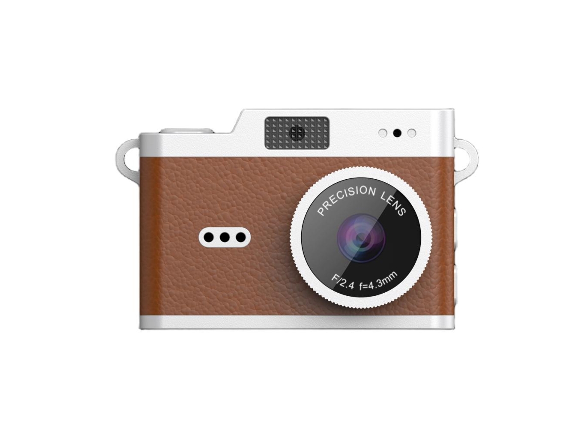 Mini cámara retro: grabación de video HD de 1080p y fotos de 8 MP, portátil: ideal para llevar en collar o bolso, grabación discreta, color marrón
