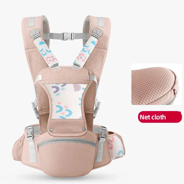 Portabebés ergonómico con asiento delantero, comodidad para padres y bebé Digitallab (rosa)