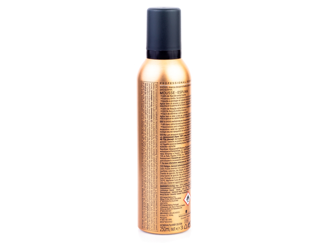 Keratina SYOSS Keratin Mousse Flexible Y Brillo (250 ml)