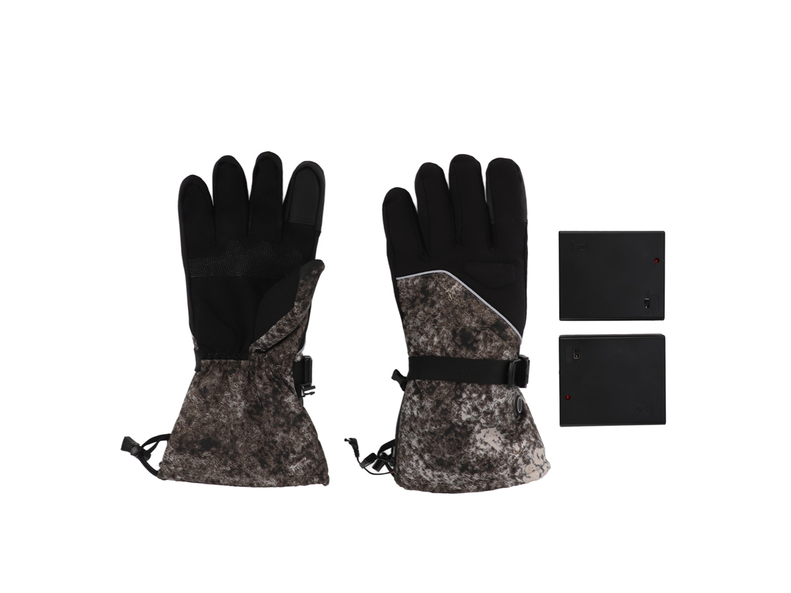 Par de guantes calefactables con conexión CC, batería, pantalla táctil, 3 temperaturas ajustables, guantes eléctricos para esquí y ciclismo